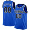 Custom Thunder Blue Black-Cream Authentic Basketball Jersey