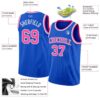 Custom Thunder Blue Pink-White Authentic Basketball Jersey