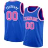 Custom Thunder Blue Pink-White Authentic Basketball Jersey