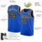 Custom Thunder Blue Black-Gold Authentic Basketball Jersey