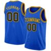 Custom Thunder Blue Black-Gold Authentic Basketball Jersey