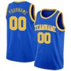 Custom Thunder Blue Gold-White Authentic Basketball Jersey