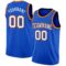 Custom Thunder Blue White Navy Orange-Gold Authentic Basketball Jersey