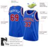 Custom Thunder Blue Red-White Authentic Basketball Jersey