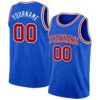 Custom Thunder Blue Red-White Authentic Basketball Jersey