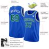 Custom Thunder Blue Kelly Green-White Authentic Basketball Jersey
