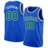 Custom Thunder Blue Kelly Green-White Authentic Basketball Jersey