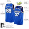 Custom Thunder Blue White-Old Gold Authentic Basketball Jersey