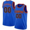 Custom Thunder Blue Black-Orange Authentic Basketball Jersey