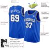 Custom Thunder Blue White Gray-Black Authentic Basketball Jersey