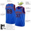 Custom Thunder Blue Navy-Orange Authentic Basketball Jersey