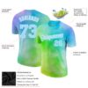 Custom Tie Dye Light Blue-White 3D Rainbow Performance T-Shirt