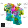 Custom Tie Dye Kelly Green-White 3D Performance T-Shirt