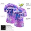 Custom Tie Dye Royal-Pink 3D Performance T-Shirt