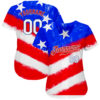 Custom Tie Dye White-Royal 3D American Flag Authentic Baseball Jersey