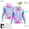 Custom Stitched Tie Dye White-Light Blue 3D Watercolor Gradient Sports Pullover Sweatshirt Hoodie