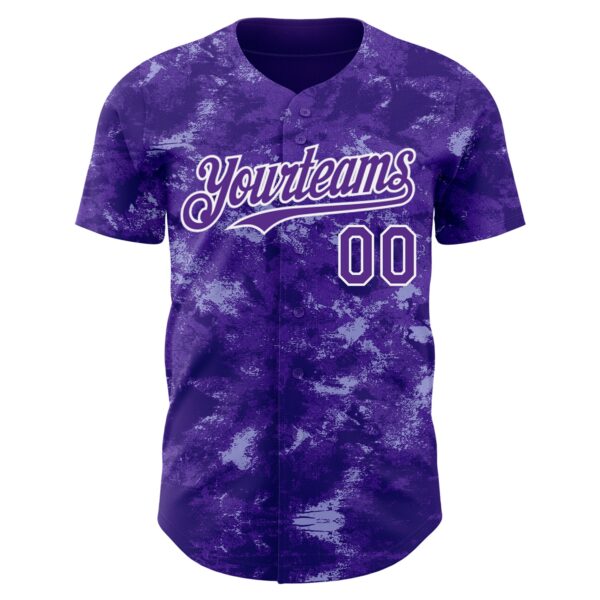 Custom Tie Dye Purple-White Authentic Baseball Jersey