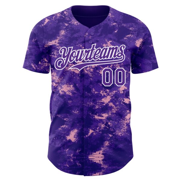 Custom Tie Dye Purple-White Authentic Baseball Jersey