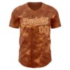 Custom Tie Dye Texas Orange-White Authentic Baseball Jersey