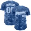 Custom Tie Dye Light Blue-White Authentic Baseball Jersey
