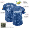Custom Tie Dye Light Blue-White Authentic Baseball Jersey