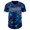 Custom Tie Dye Navy-White Authentic Baseball Jersey