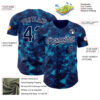 Custom Tie Dye Navy-White Authentic Baseball Jersey