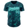 Custom Tie Dye Aqua-White Authentic Baseball Jersey