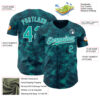 Custom Tie Dye Aqua-White Authentic Baseball Jersey