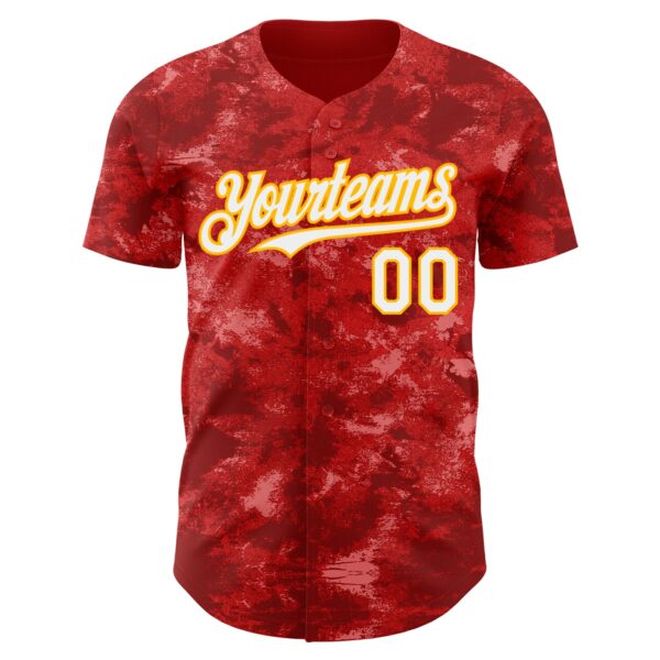 Custom Tie Dye White-Gold Authentic Baseball Jersey