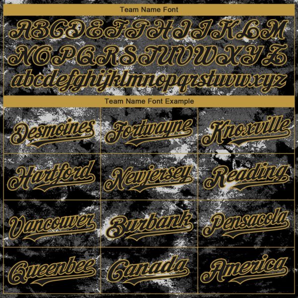 Custom Tie Dye Black-Old Gold Authentic Baseball Jersey