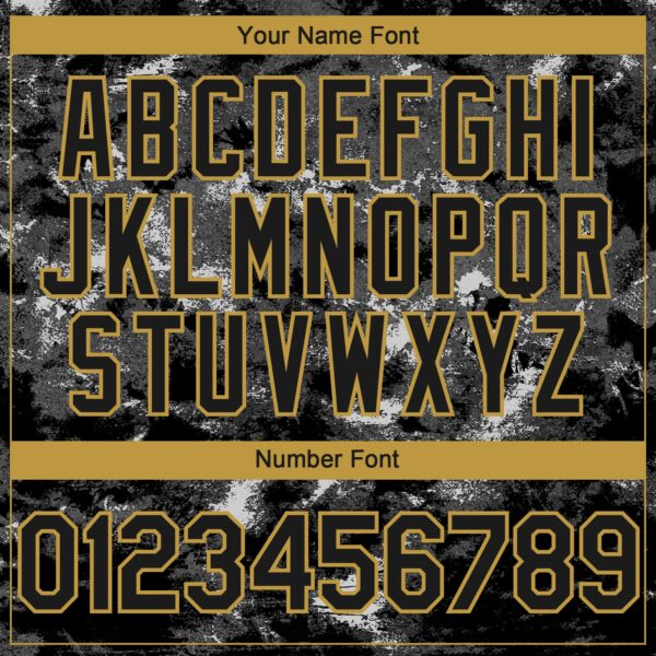 Custom Tie Dye Black-Old Gold Authentic Baseball Jersey