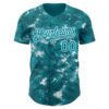 Custom Tie Dye Teal-White Authentic Baseball Jersey