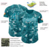 Custom Tie Dye Teal-White Authentic Baseball Jersey
