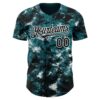 Custom Tie Dye Black-White Authentic Baseball Jersey