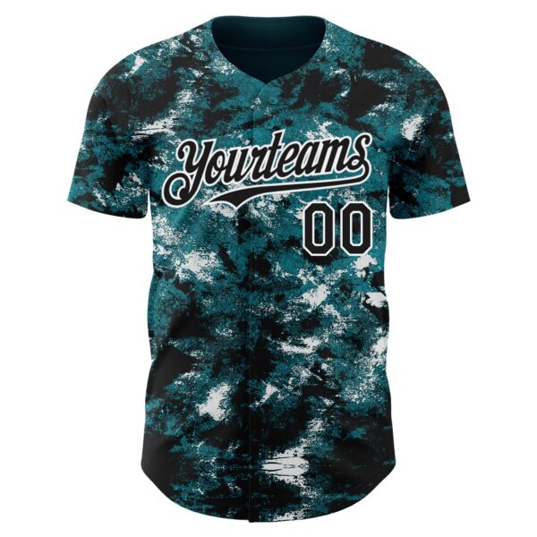 Custom Tie Dye Black-White Authentic Baseball Jersey