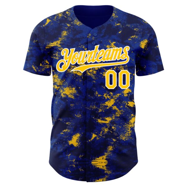 Custom Tie Dye Yellow-White Authentic Baseball Jersey