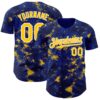 Custom Tie Dye Yellow-White Authentic Baseball Jersey