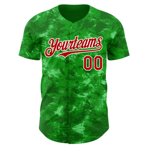 Custom Tie Dye Red-White Authentic Baseball Jersey