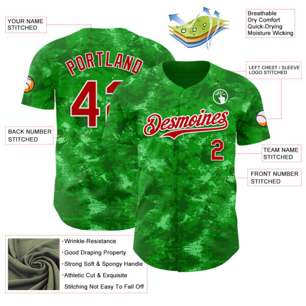 Custom Tie Dye Red-White Authentic Baseball Jersey