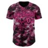 Custom Tie Dye Pink-Black Authentic Baseball Jersey