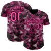 Custom Tie Dye Pink-Black Authentic Baseball Jersey