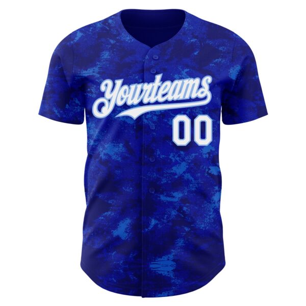 Custom Tie Dye White-Light Blue Authentic Baseball Jersey