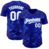 Custom Tie Dye White-Light Blue Authentic Baseball Jersey