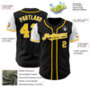 Custom Black Gold-White Authentic Two Tone Baseball Jersey