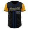 Custom Black Royal-Gold Authentic Two Tone Baseball Jersey