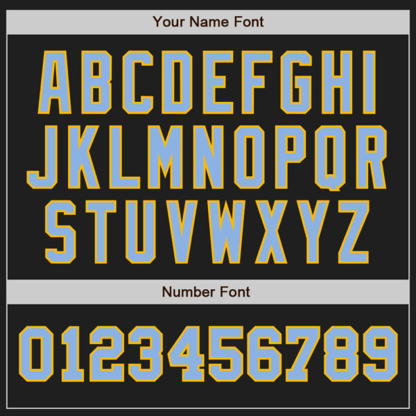 Custom Black Light Blue-Gold Authentic Two Tone Baseball Jersey