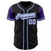 Custom Black Light Blue-Purple Authentic Two Tone Baseball Jersey