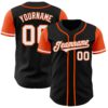 Custom Black White-Orange Authentic Two Tone Baseball Jersey