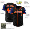 Custom Black Orange-Royal Authentic Two Tone Baseball Jersey